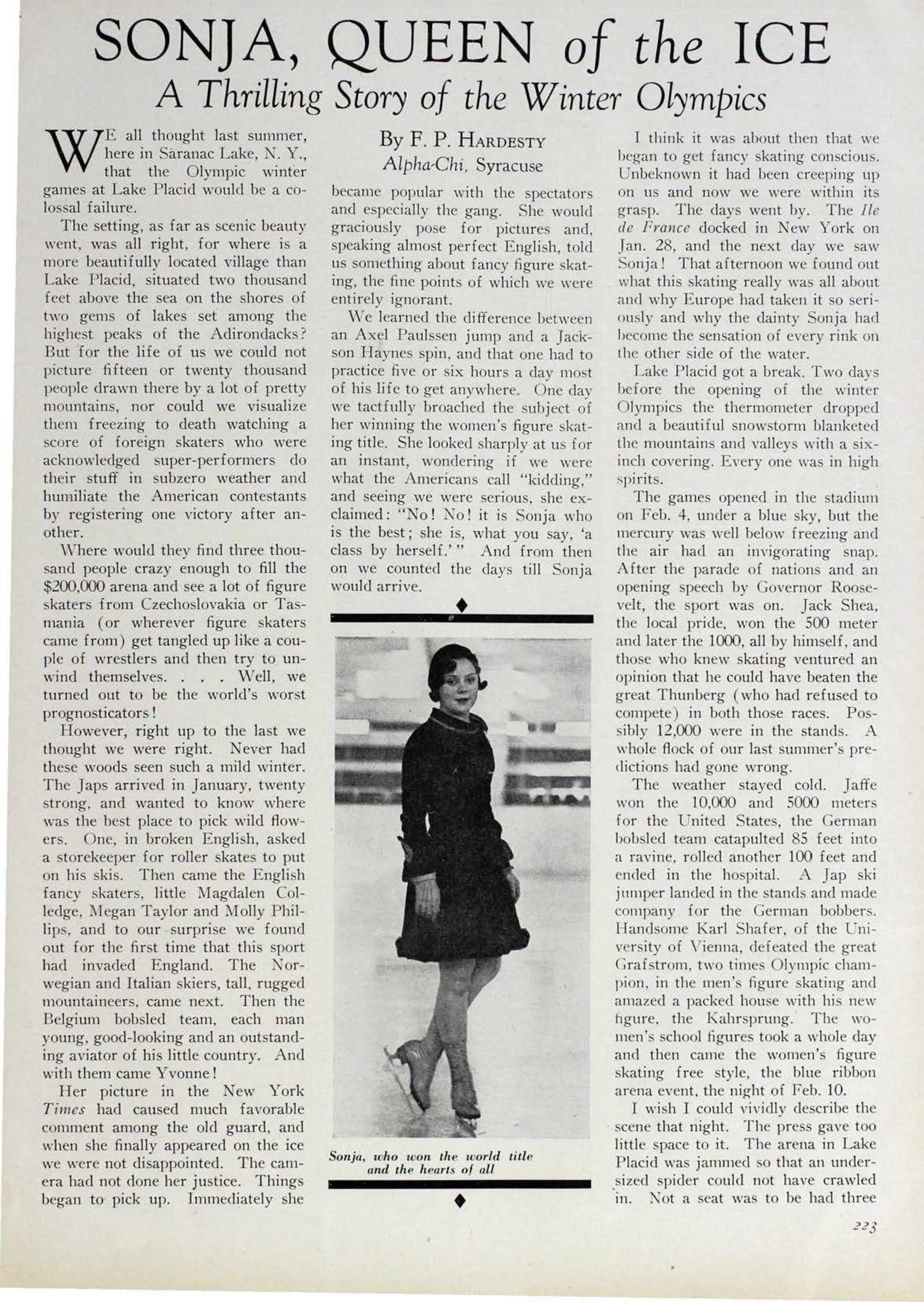 Sonja, Queen Of The Ice